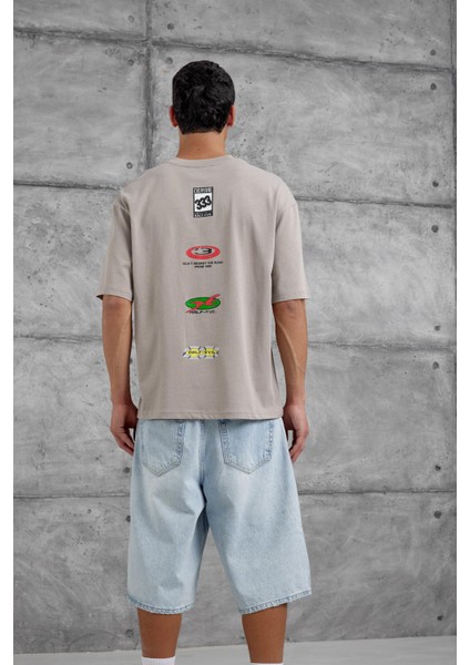 Krem Dont Regret The Road Oversize Tshirt fırsatları