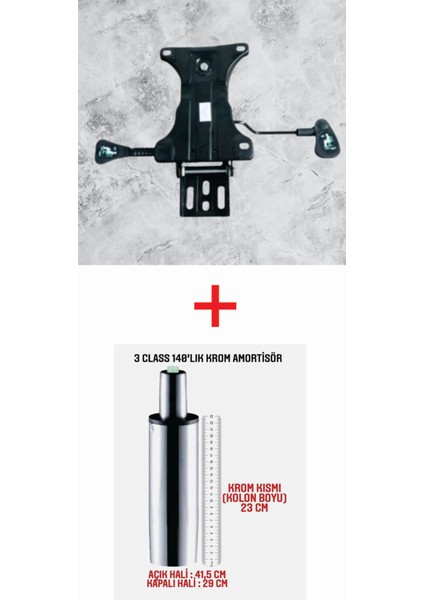 Çift Kollu Kuyruklu MEKANİZMA+140'LIK Krom Piston