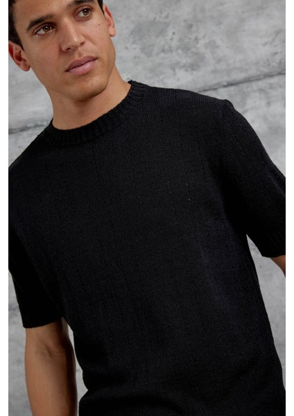 Siyah Mrk Örme Triko Tshirt
