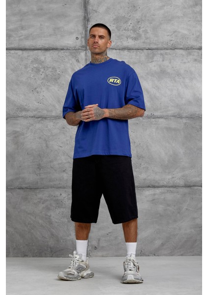 Lacivert First Your Mind Yazılı Oversize Tshirt fiyatları