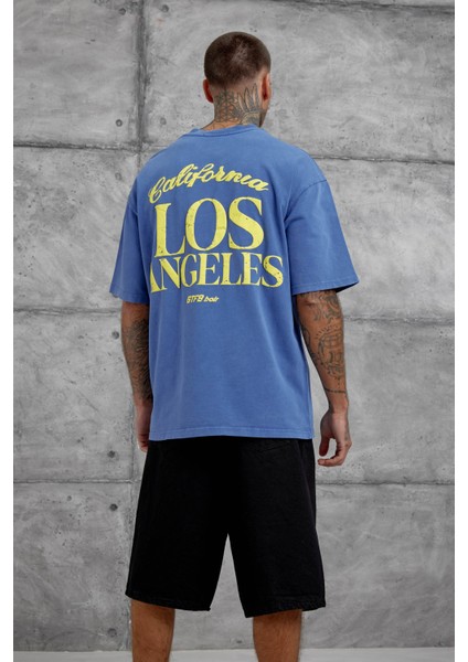 Mavi Los Angeles Yıkamalı Oversize Tshirt