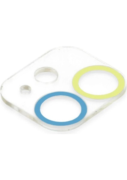 Apple iPhone 12 Mini Renkli Kamera Lens Koruma Cam - Sarı-Mavi Gnzrz
