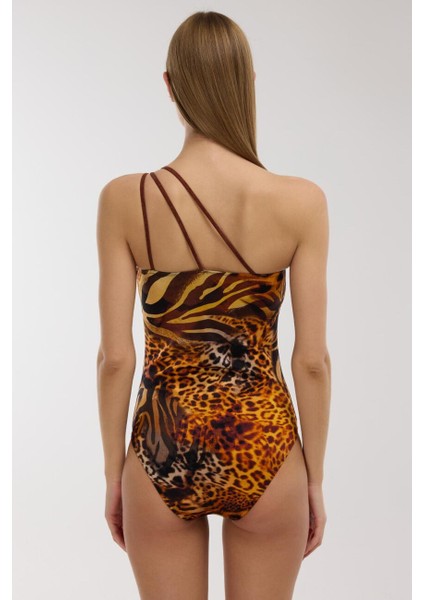 5205 Leopar Desenli Tek Omuz Mayo modelleri
