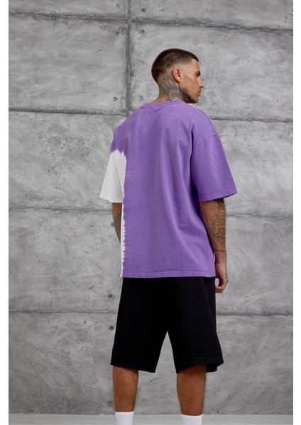 Mor Desinged Brand Yazılı Oversize Tshirt fiyatları
