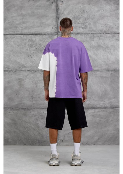 Mor Desinged Brand Yazılı Oversize Tshirt modelleri