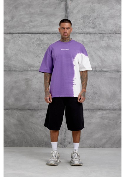 Mor Desinged Brand Yazılı Oversize Tshirt fırsatları