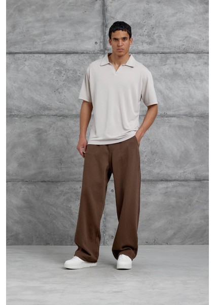 Bej Mrk Oversize Basic Polo Yaka Tshirt modelleri