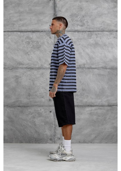 Gri Tained Baskılı Oversize Tshirt fırsatları