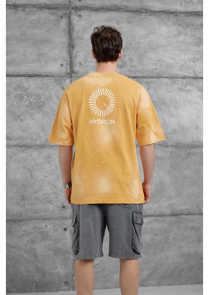 Hardal Arka Hydrion Yazılı Oversize Tshirt