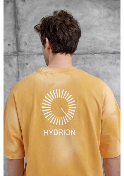 Hardal Arka Hydrion Yazılı Oversize Tshirt modelleri