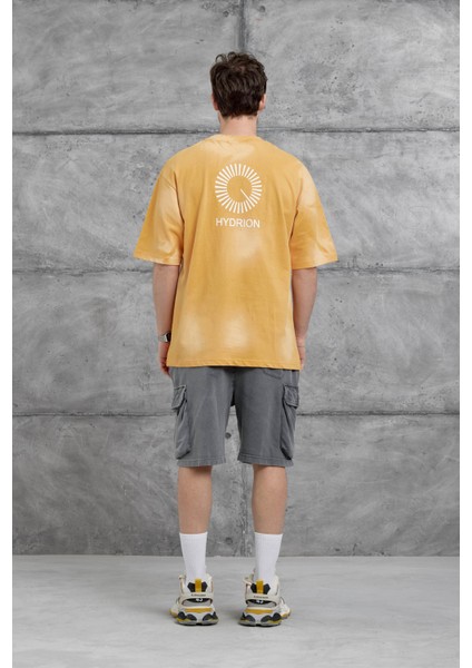 Hardal Arka Hydrion Yazılı Oversize Tshirt indirimleri