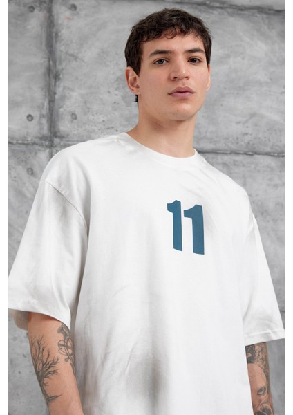 Beyaz M11 Yazılı Oversize Tshirt fiyatları