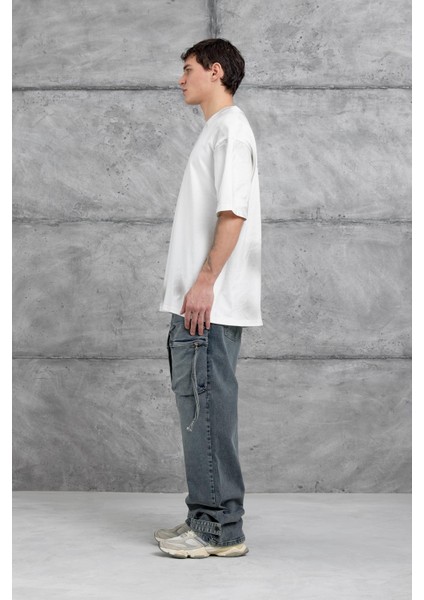 Beyaz M11 Yazılı Oversize Tshirt indirimleri