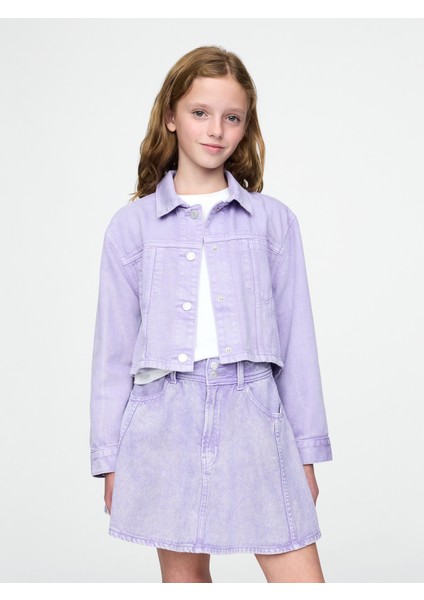 Kız Çocuk Lila Ultrasoft Denim Ceket