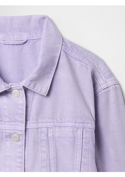Kız Çocuk Lila Ultrasoft Denim Ceket