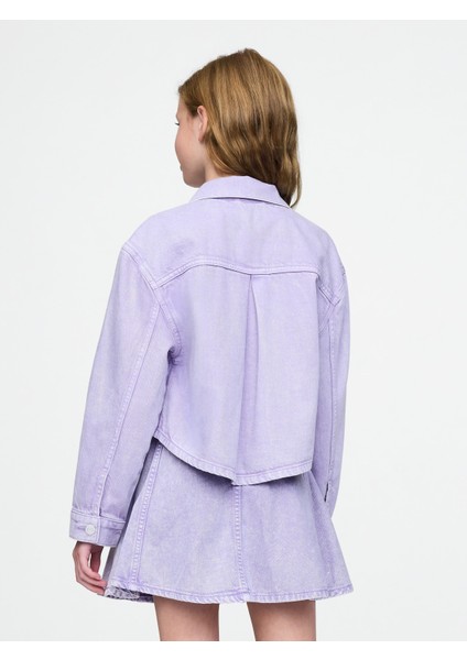 Kız Çocuk Lila Ultrasoft Denim Ceket