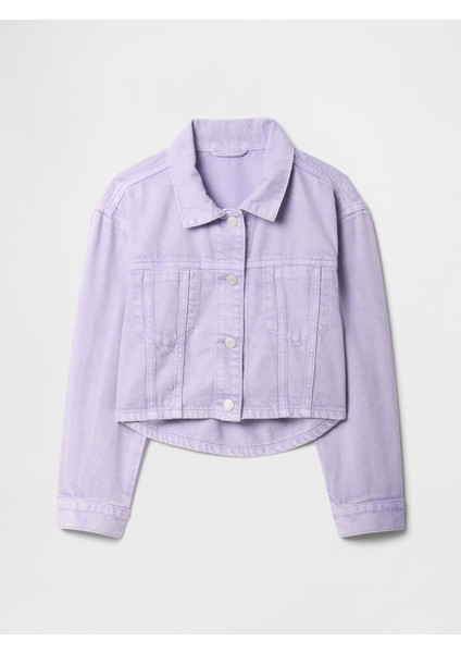 Kız Çocuk Lila Ultrasoft Denim Ceket