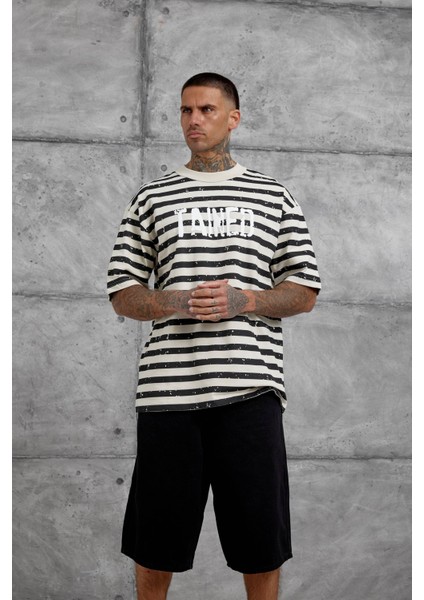 Krem Tained Baskılı Oversize Tshirt fırsatları