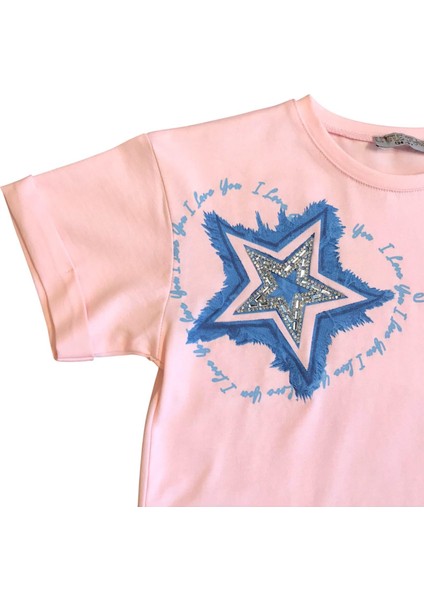 Kız Çocuk Taş Işlemeli Yıldız Tshirt fiyatları