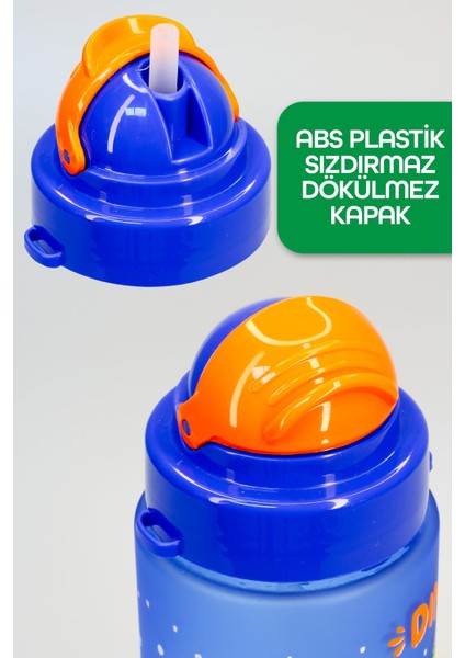 Çocuk Su Matarası Tritan Pipetli Su Şişesi Boyun Askılı Ayıcık Okul Suluğu Bpasız 500 ml Yeşil T0107 indirimleri