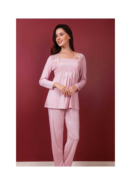 Kadın Pijama Viskon 3'lü Takım