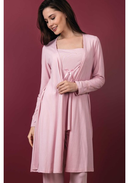 Kadın Pijama Viskon 3'lü Takım