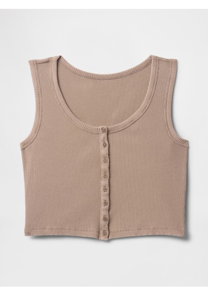 Kadın Bej Crop Fitilli Atlet fiyatları