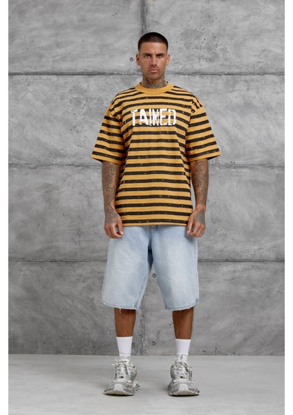 Hardal Tained Baskılı Oversize Tshirt