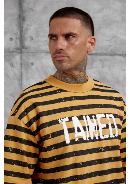 Hardal Tained Baskılı Oversize Tshirt fiyatları