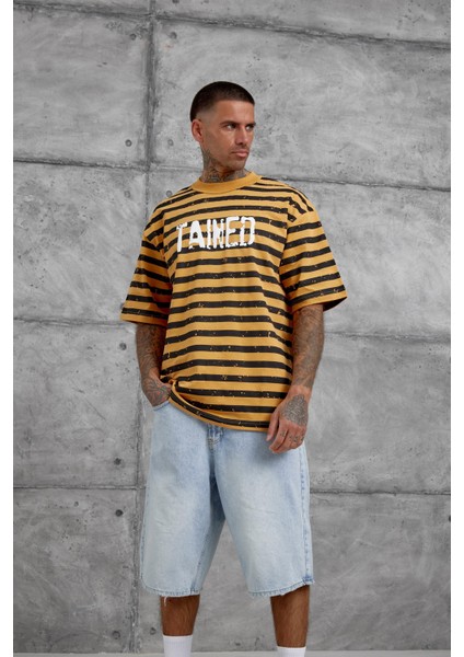 Hardal Tained Baskılı Oversize Tshirt fırsatları