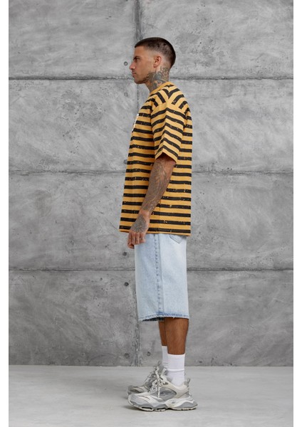 Hardal Tained Baskılı Oversize Tshirt indirimleri