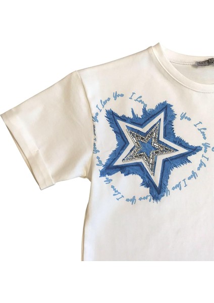 Kız Çocuk Taş Işlemeli Yıldız Tshirt fiyatları