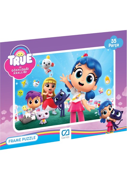 True ve Gökkuşağı Krallığı Lisanslı 35 Parça Çerçeveli 34X24CM Çocuk Puzzle Yapboz Yeni Serisi