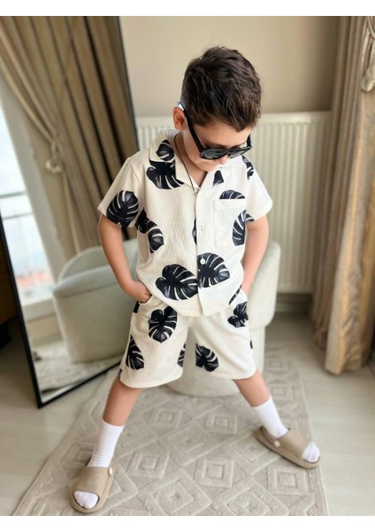 Yaprak Desenli Ince Lacoste Kumaş Erkek Çocuk Alt Üst Takım indirimleri