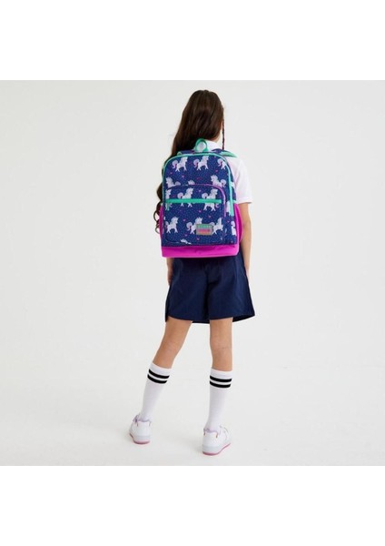 Kids Lacivert Pembe Unicorn Desenli 2'Li Okul Çanta Seti Goset0223467