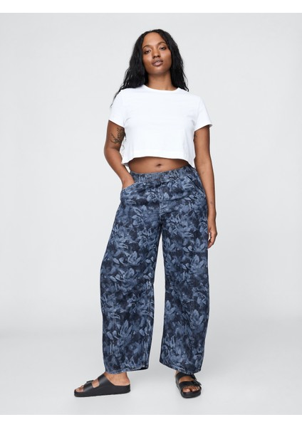 Kadın Mavi Mid Rise Ultrasoft Kolay Horseshoe Jean Pantolon indirimleri