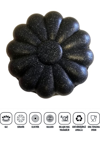 Papatya Tart Döküm Kek Kalıbı Yanmaz Yapışmaz - Siyah