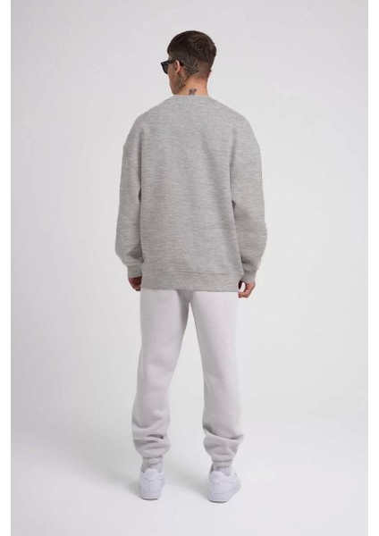 Biskilet Yaka Üç Iplik Sweatshirt - Gri modelleri