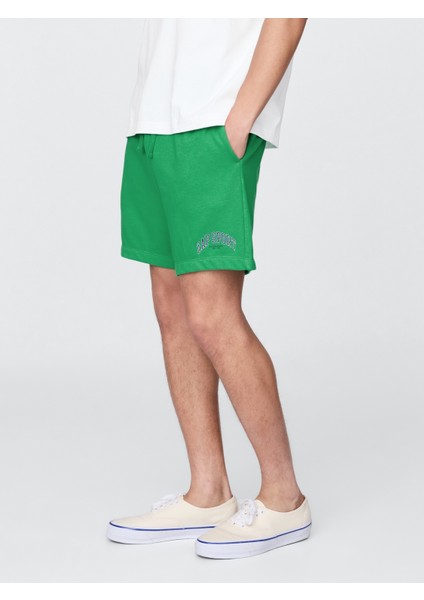 Erkek Yeşil Relaxed Gap Logo Grafik Şort fırsatları