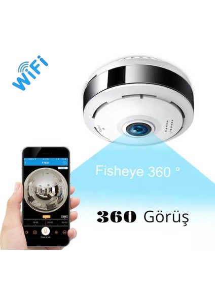 V380 360 Görüşlü Smart Wifi Kamera Iç Mekan ve Asansör Kamerası
