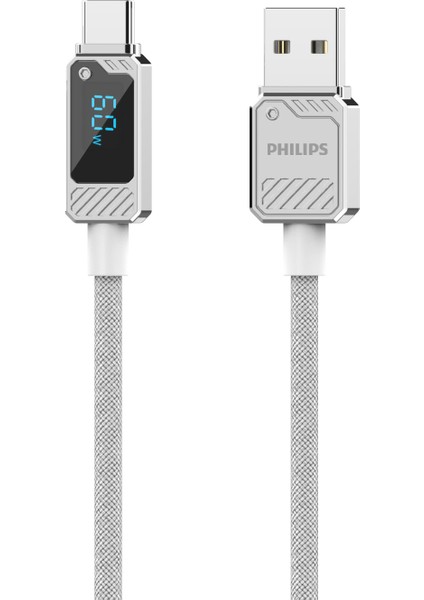 Usb-A-Type-C Şarj KABLOSU,60W,HIZLI ŞARJ,6A Yüksek Akım,1 Metre,örgülü,dijital GÖSTERGE,DLC5011A