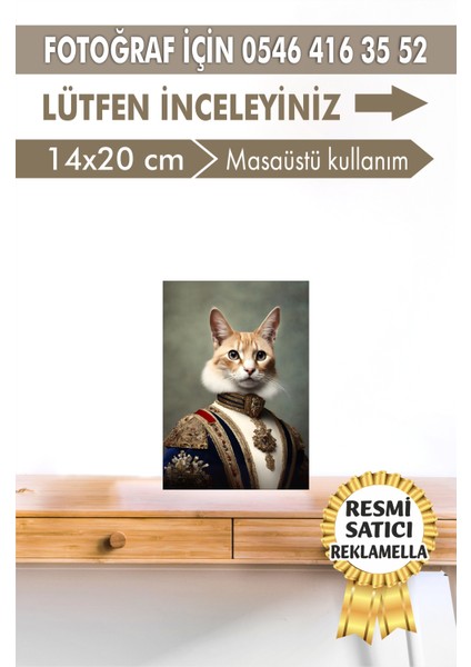 No:91 Kişiye Özel Tasarım Evcil Hayvan Tablosu Patili Hediyelik Kraliyet Kıyafetli Portresi