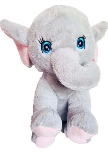 Oturan Pembe Fil Peluş Oyuncak 30 cm