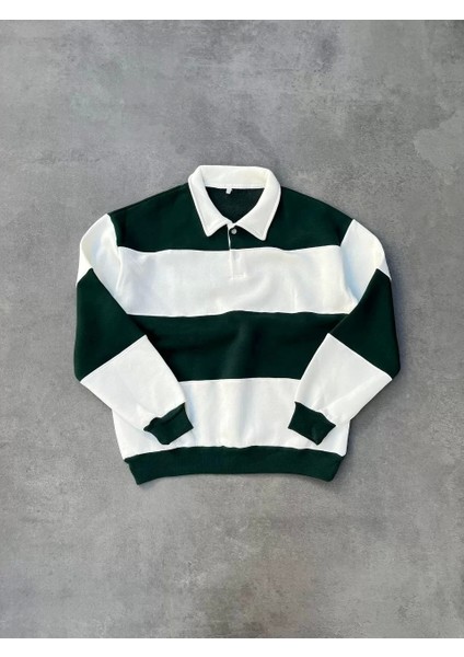 Üç Iplik Parçalı Yakalı Sweatshirt - Yeşil fiyatları