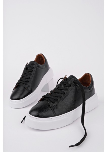 BA04582 Siyah T Erkek Hakiki Deri Iç Dış Deri Yüksek Eva Taban - 40 fiyatları