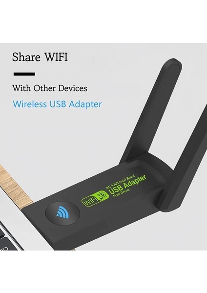3125 1300 Mbps Dual Band USB 3.0 Adaptör Kablosuz Wifi Alıcı 2.4ghz 5ghz Tak Çalıştır