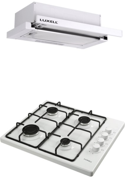 2 Li Beyaz Emaye Set (Aspiratör-Ocak)