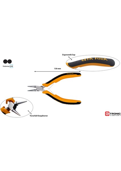 Mikro Elektronikçi Yuvarlak Kargaburun 130 mm H26-130 fiyatları
