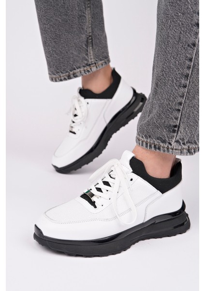 BA04582 Beyaz S Erkek Hakiki Deri Iç Dış Deri Yüksek Jel Taban Ayakkabı - 41 fırsatları