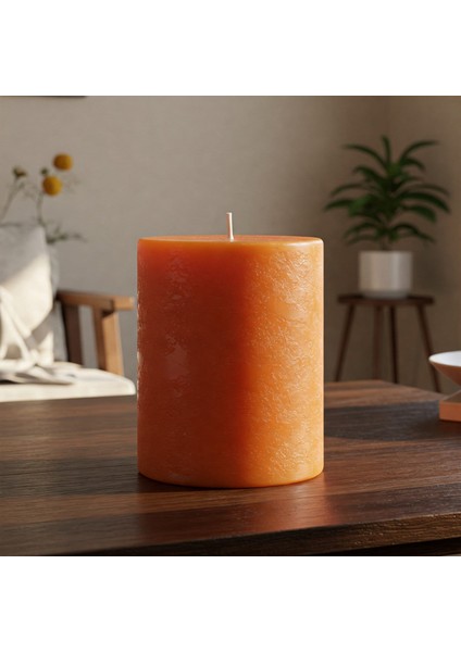 RESPIRA DESIGN CO 7*10 TURUNCU SİLİNDİR MUM fırsatları